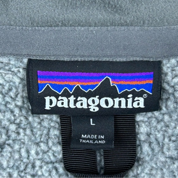 Patagonia Mens Better Sweater LARGE Gray 1/4 Zip Fleece Pullover Jacket Hiking - Picture 12 of 16